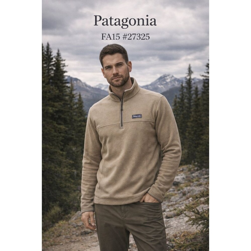 Patagonia Men’s Oakes 1/4 Zip Pullover Ash Tan XL EUC FA15 #27325 Gorpcore